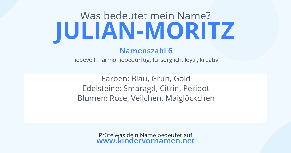 Was bedeutet der Name Julian-Moritz?
