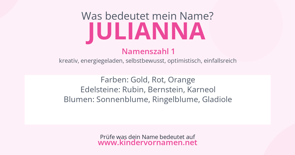 Was bedeutet der Name Julianna?