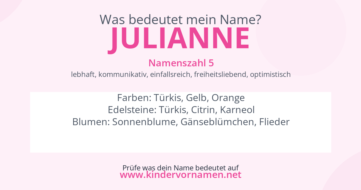 Was bedeutet der Name Julianne?