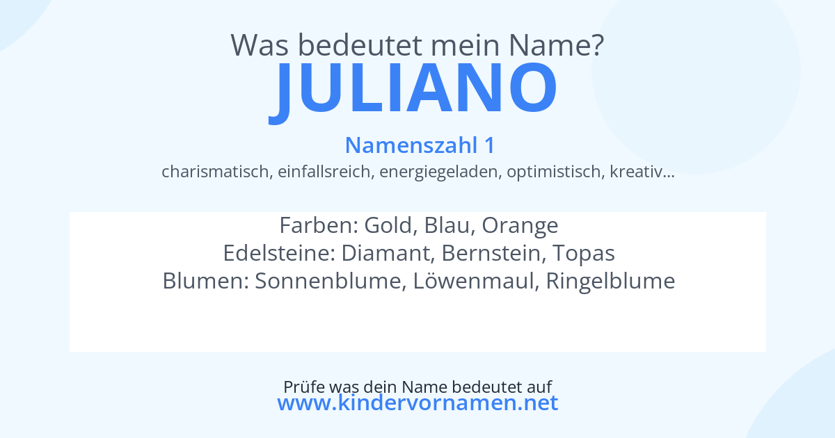 Was bedeutet der Name Juliano?
