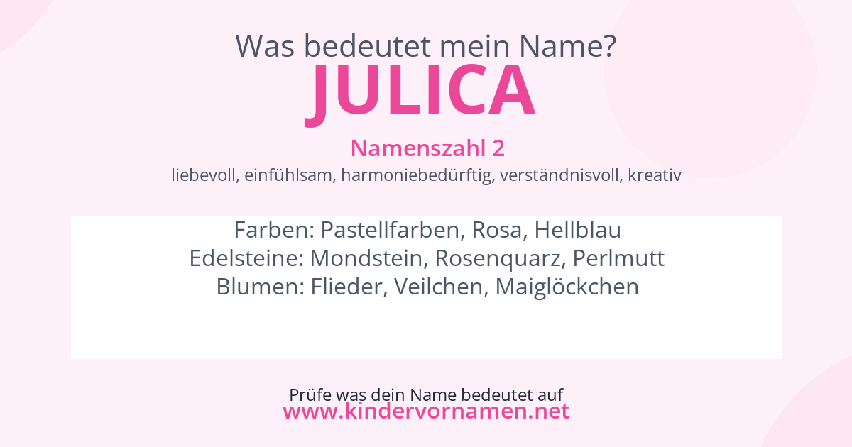 Was bedeutet der Name Julica?