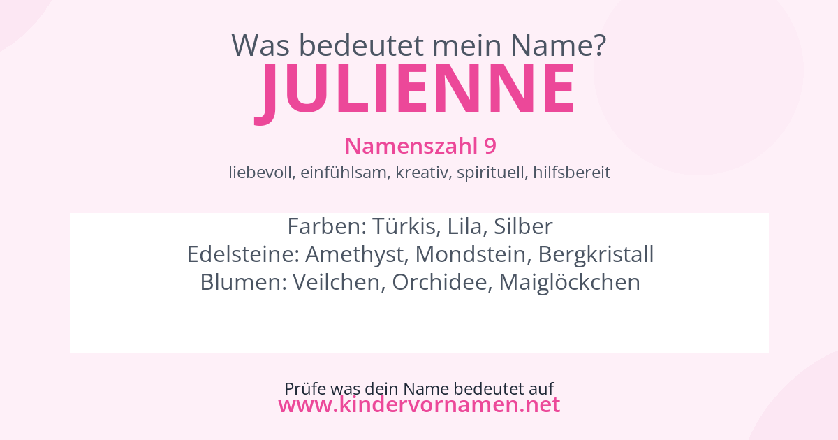 Was bedeutet der Name Julienne?
