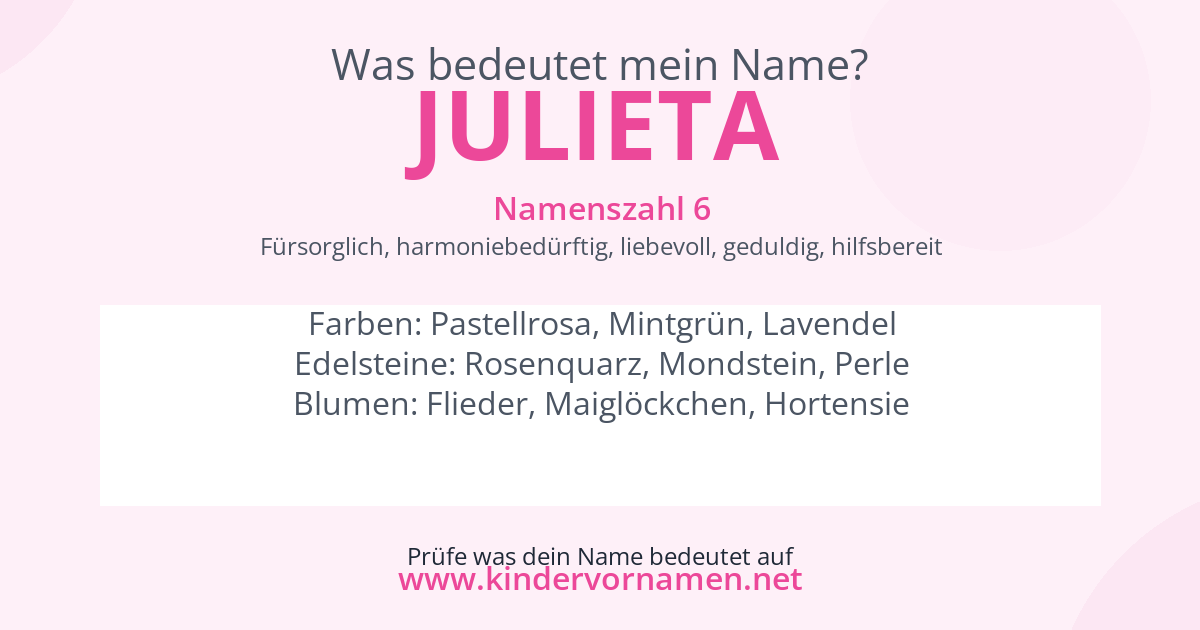 Was bedeutet der Name Julieta?