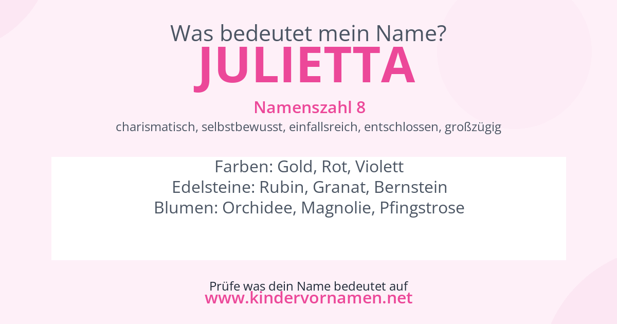 Was bedeutet der Name Julietta?