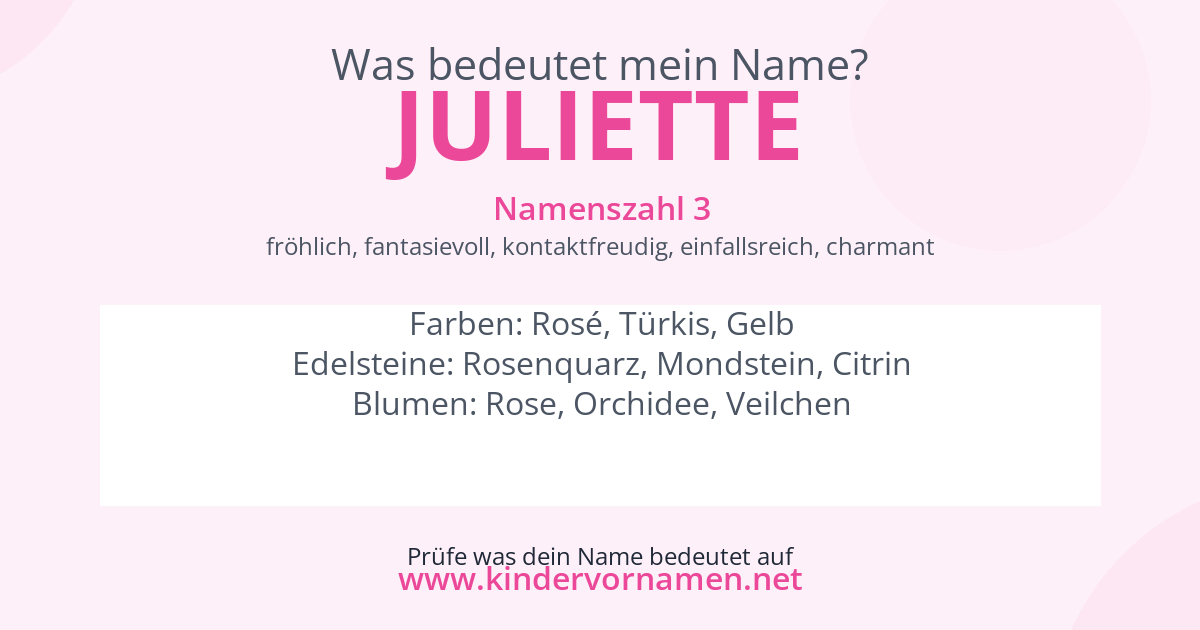 Was bedeutet der Name Juliette?