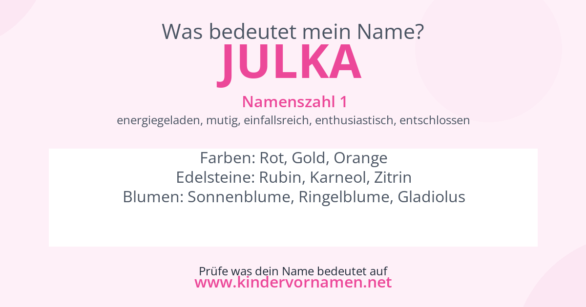 Was bedeutet der Name Julka?
