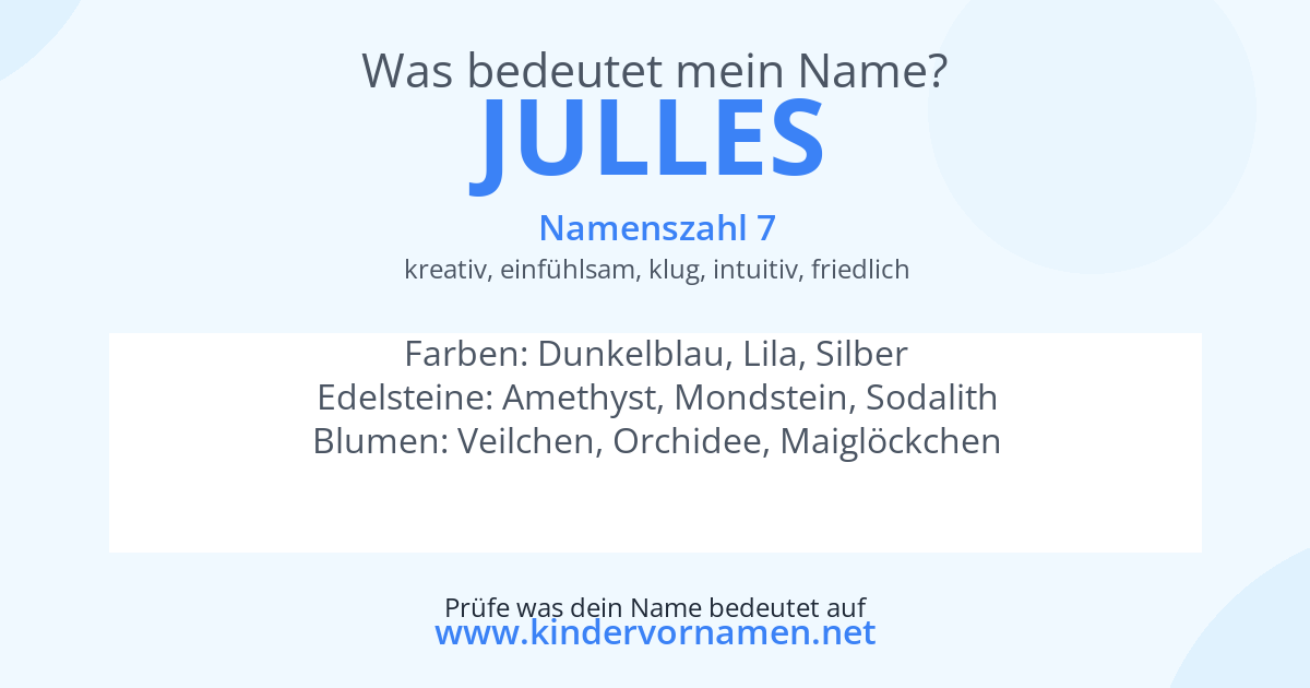 Was bedeutet der Name Julles?