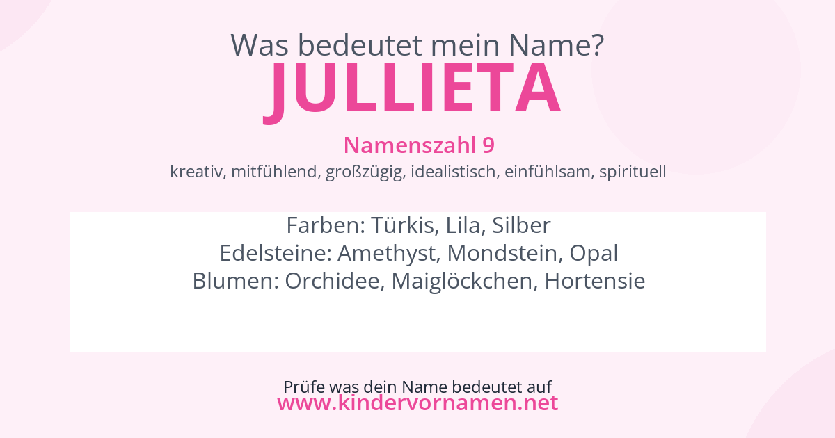 Was bedeutet der Name Jullieta?