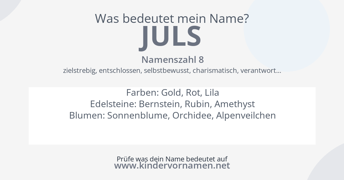 Was bedeutet der Name Juls?