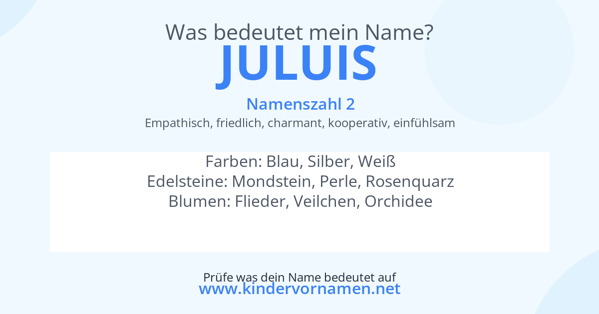 Was bedeutet der Name Juluis?