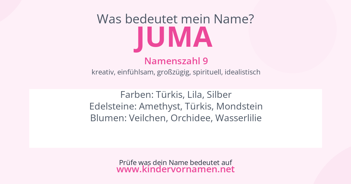Was bedeutet der Name Juma?