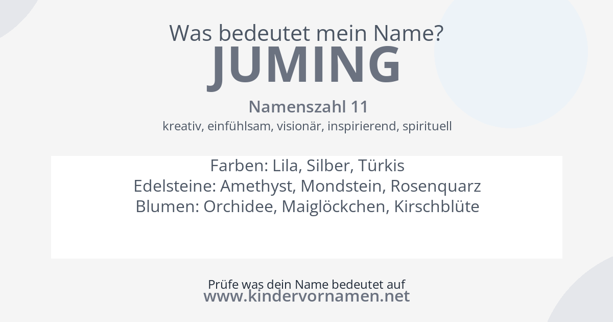 Was bedeutet der Name Juming?