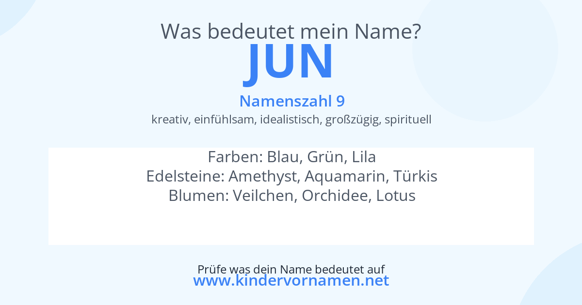 Was bedeutet der Name Jun?