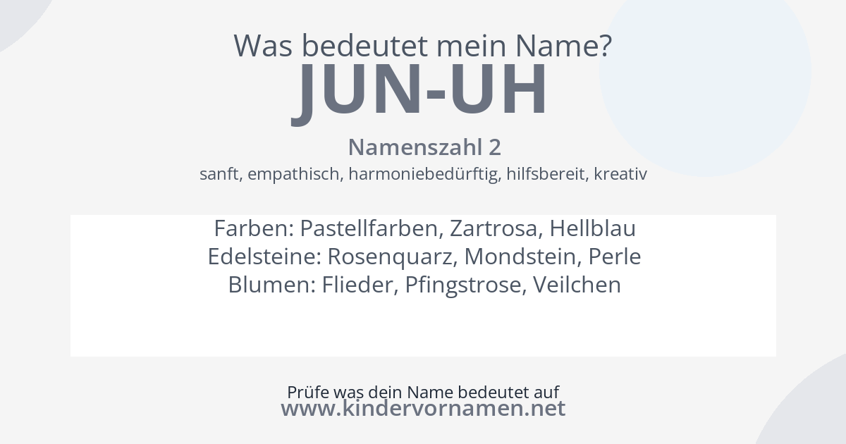 Was bedeutet der Name Jun-Uh?