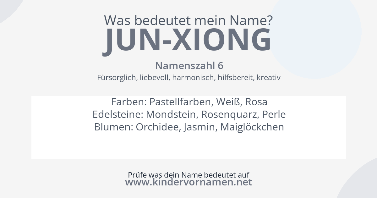 Was bedeutet der Name Jun-Xiong?
