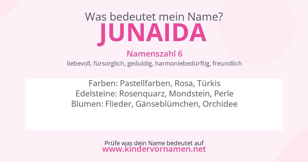 Was bedeutet der Name Junaida?