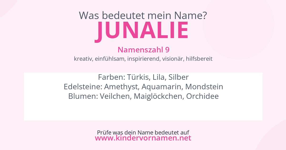 Was bedeutet der Name Junalie?
