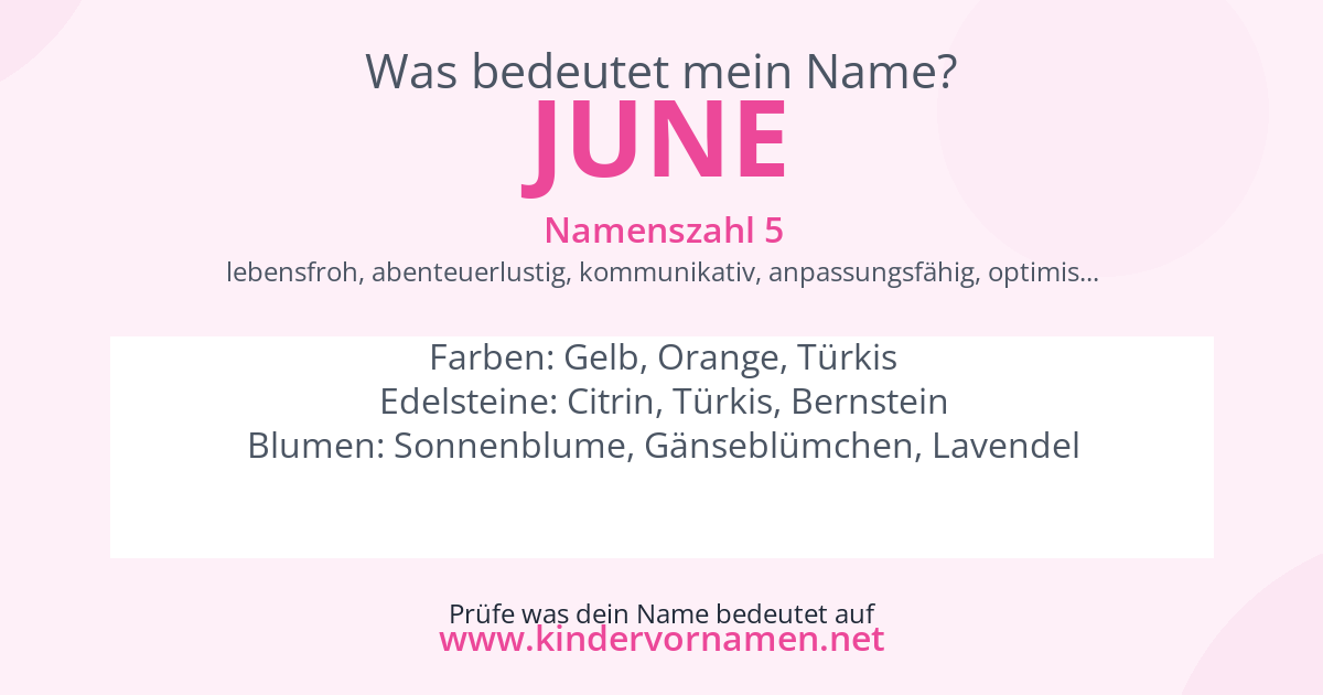 Was bedeutet der Name June?