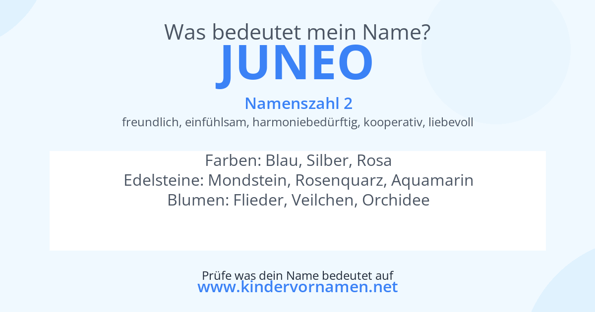 Was bedeutet der Name Juneo?