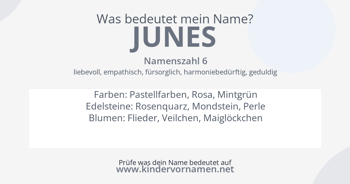 Was bedeutet der Name Junes?