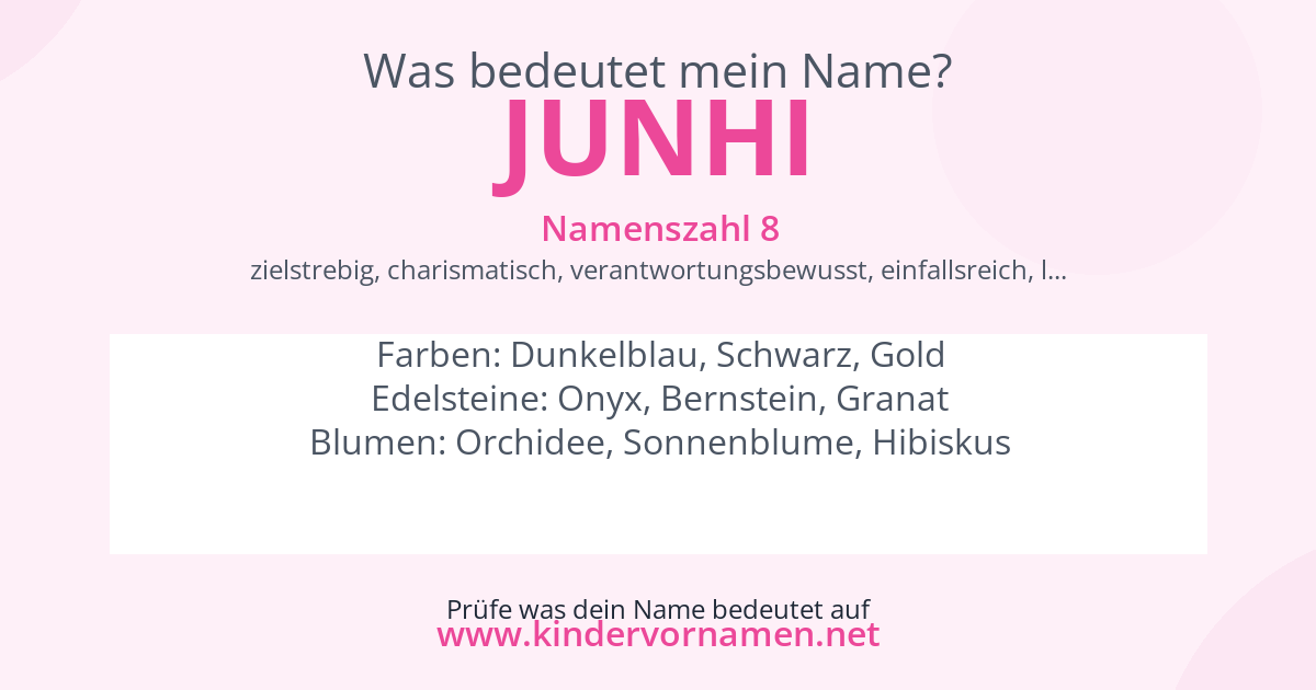 Was bedeutet der Name Junhi?
