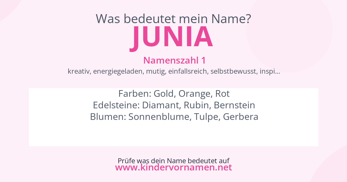 Was bedeutet der Name Junia?