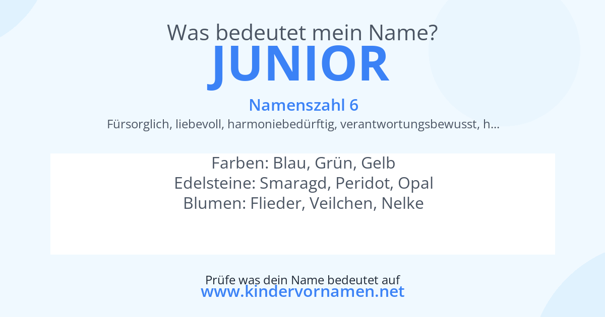 Was bedeutet der Name Junior?