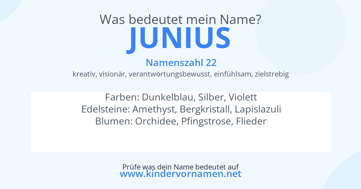 Was bedeutet der Name Junius?