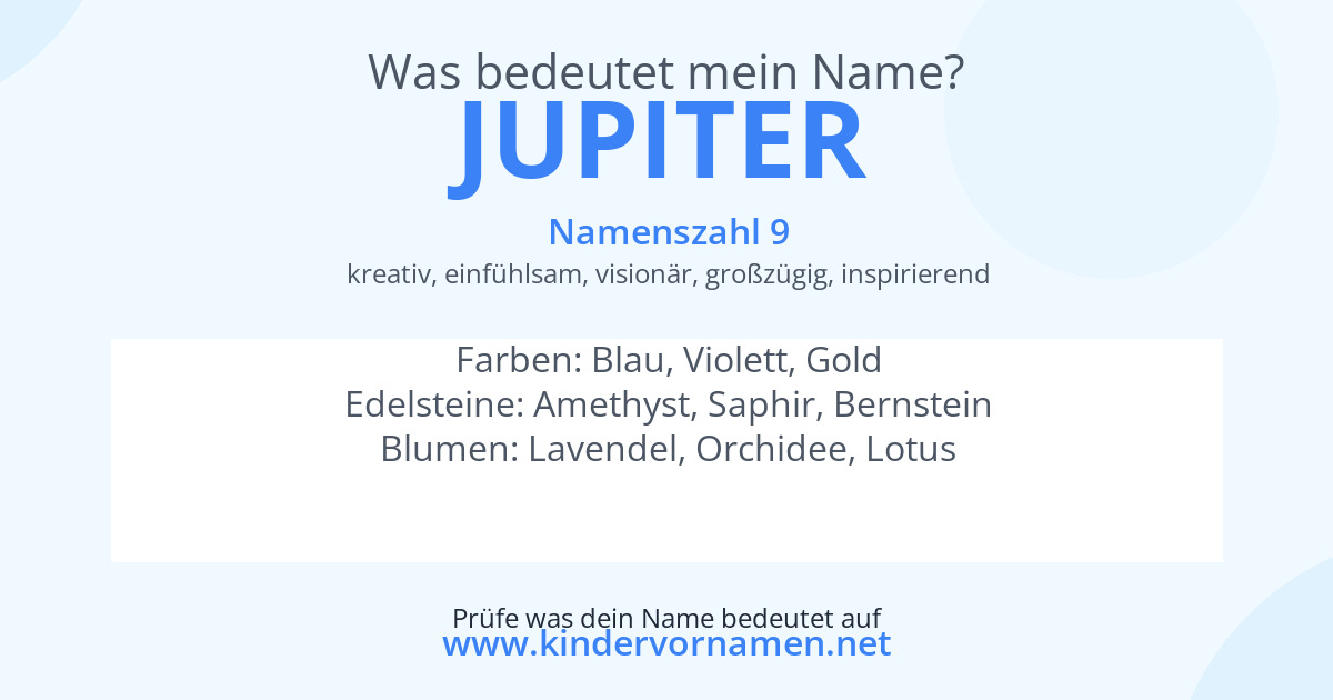 Was bedeutet der Name Jupiter?