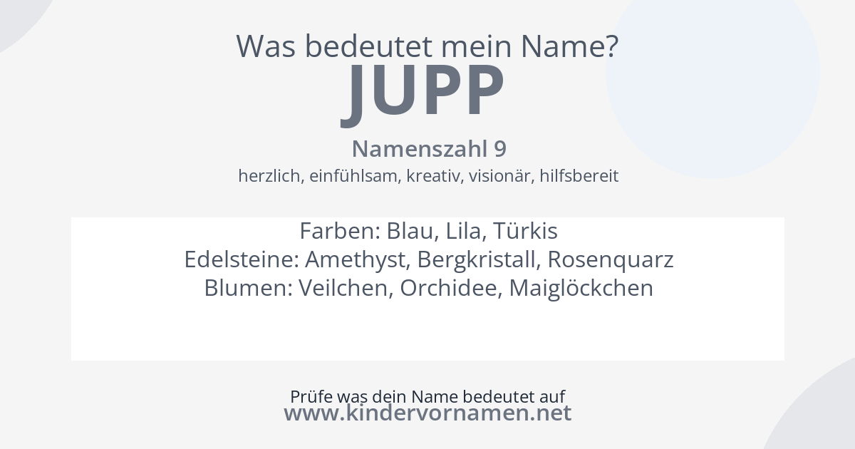 Was bedeutet der Name Jupp?