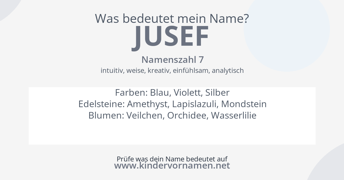 Was bedeutet der Name Jusef?