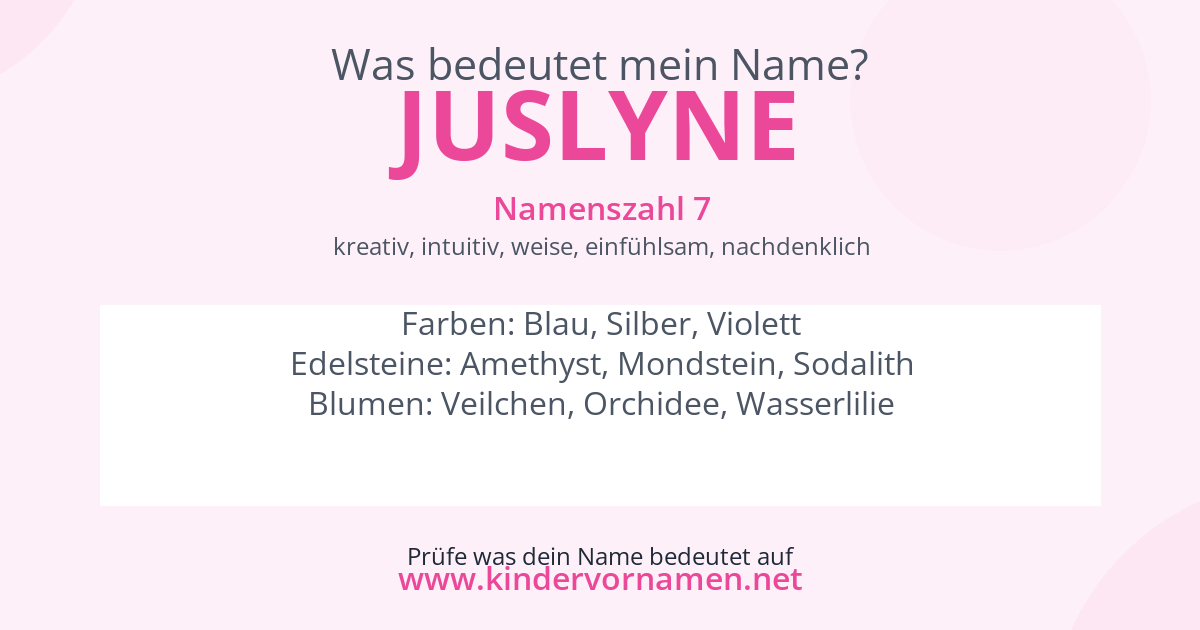 Was bedeutet der Name Juslyne?