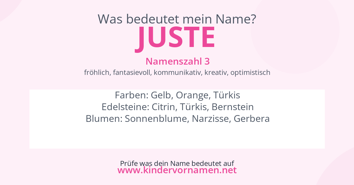 Was bedeutet der Name Juste?