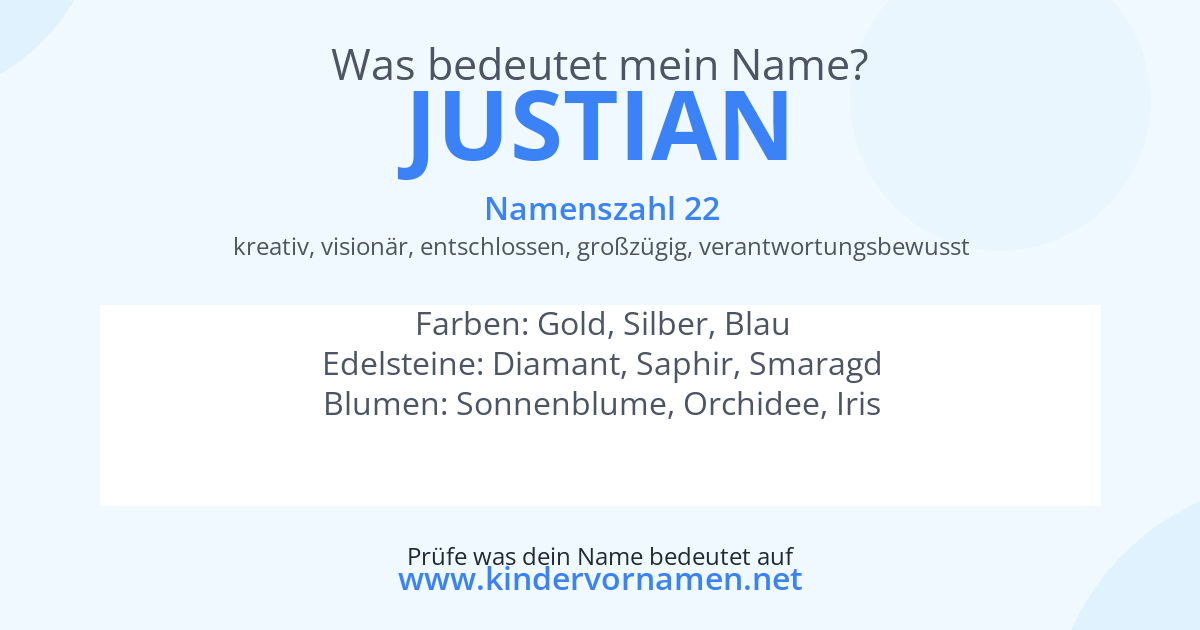Was bedeutet der Name Justian?