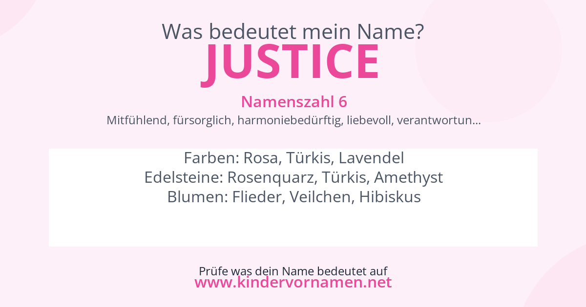 Was bedeutet der Name Justice?