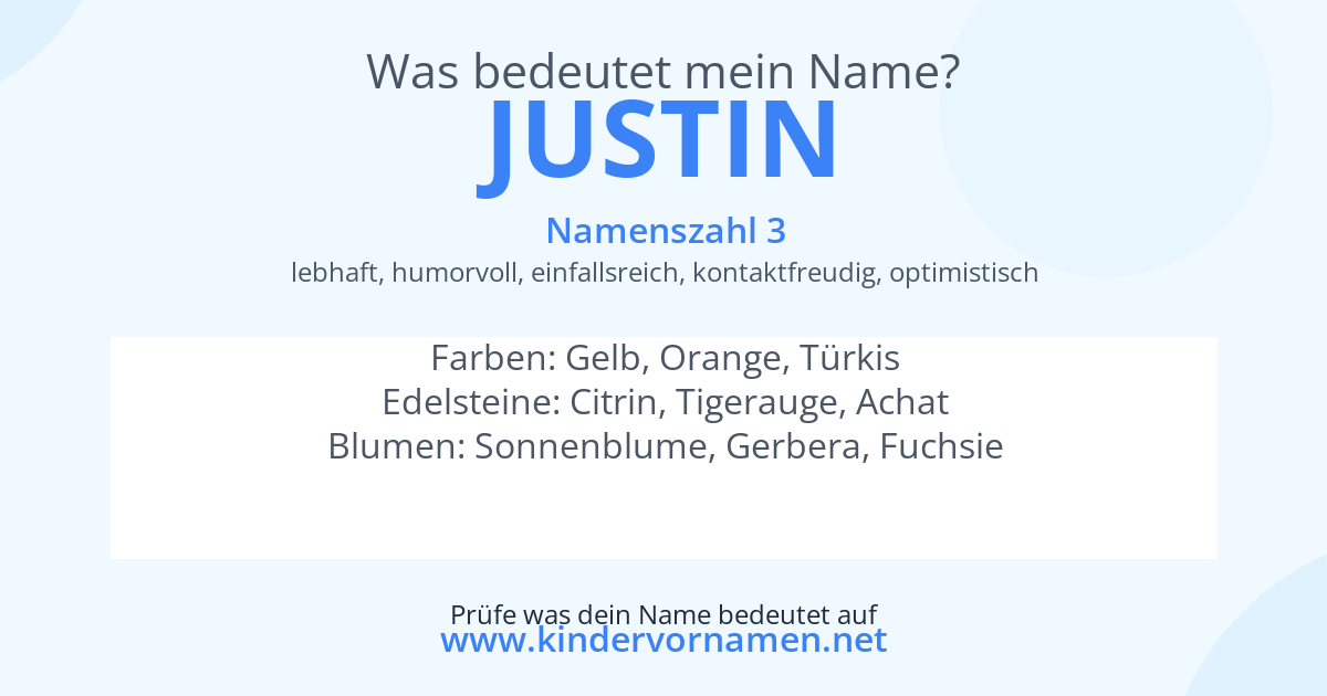 Was bedeutet der Name Justin?