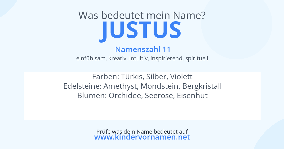 Was bedeutet der Name Justus?