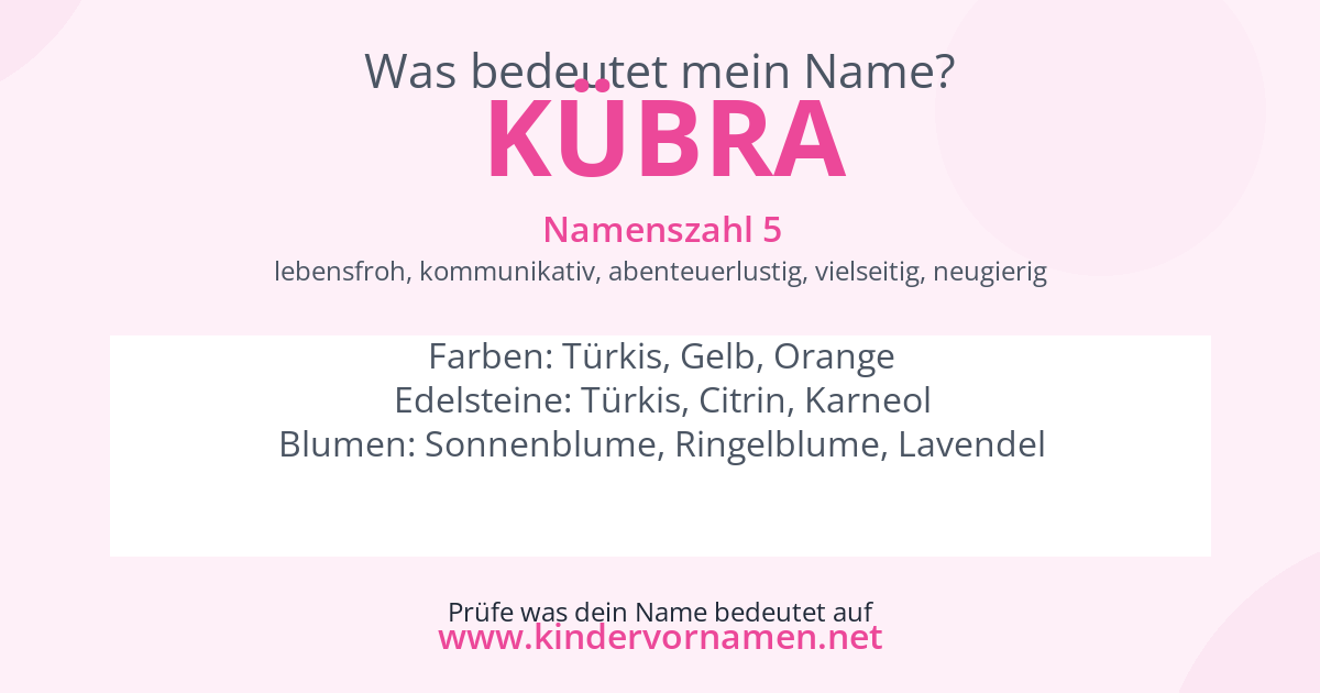 Was bedeutet der Name Kübra?