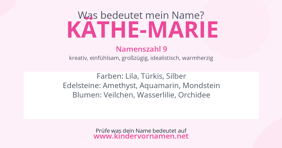 Was bedeutet der Name Käthe-Marie?