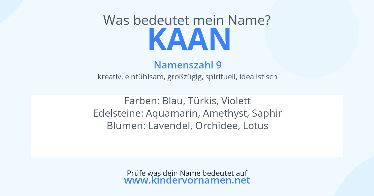 Was bedeutet der Name Kaan?