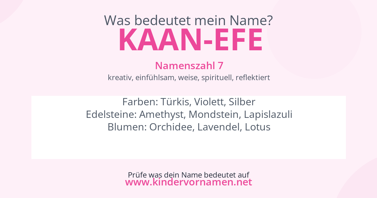 Was bedeutet der Name Kaan-Efe?