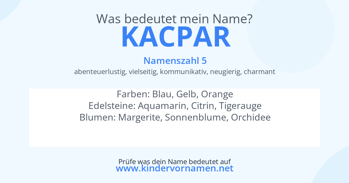 Was bedeutet der Name Kacpar?