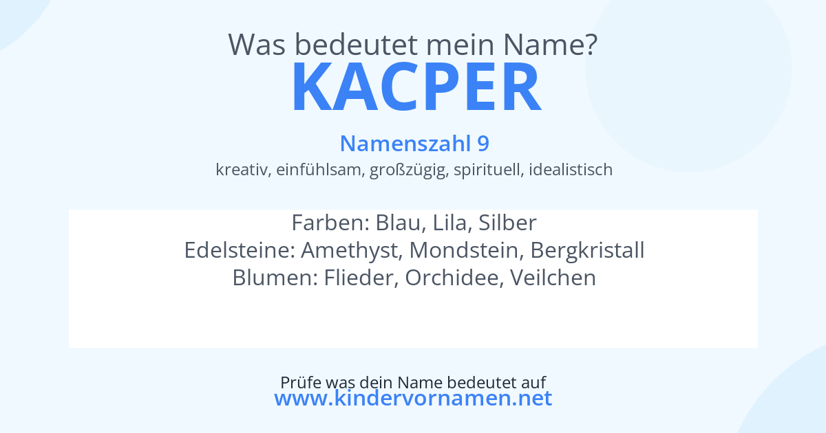 Was bedeutet der Name Kacper?