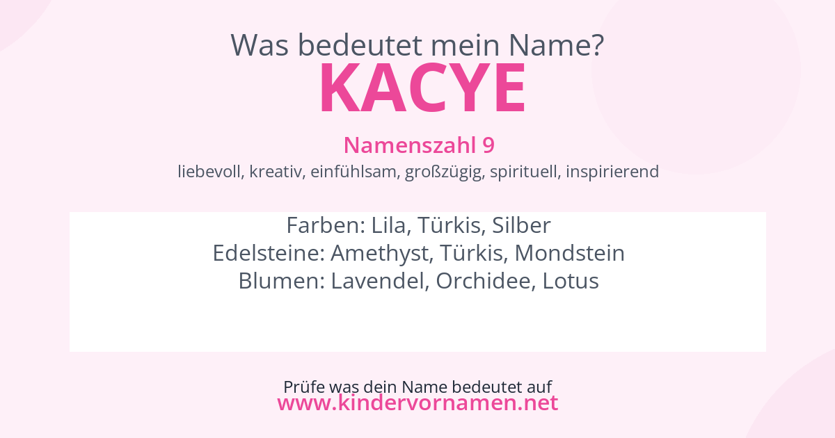 Was bedeutet der Name Kacye?