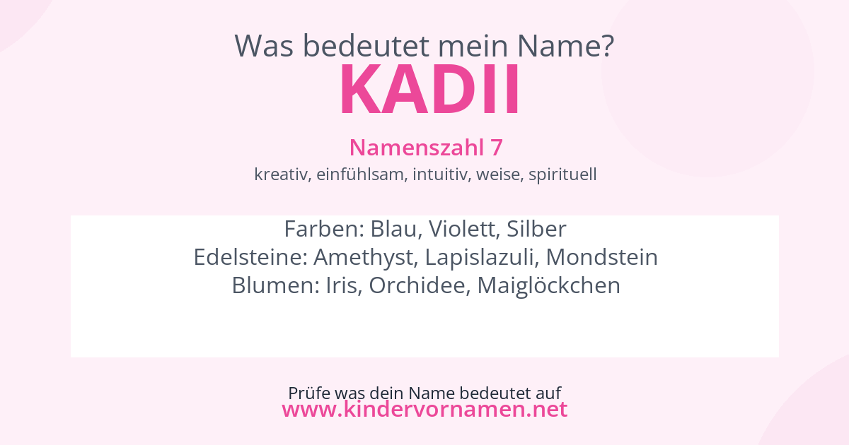 Was bedeutet der Name Kadii?