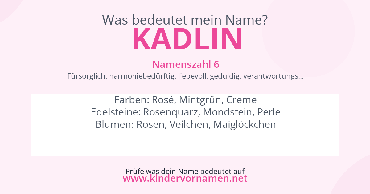 Was bedeutet der Name Kadlin?