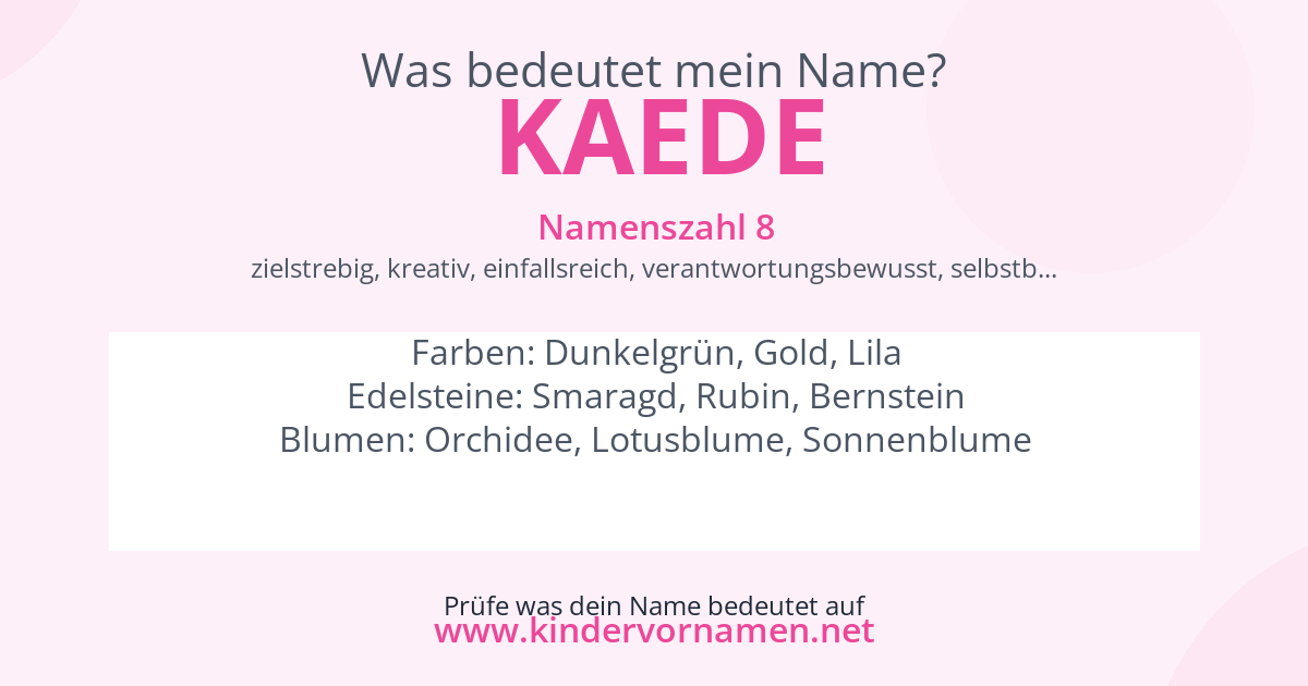 Was bedeutet der Name Kaede?