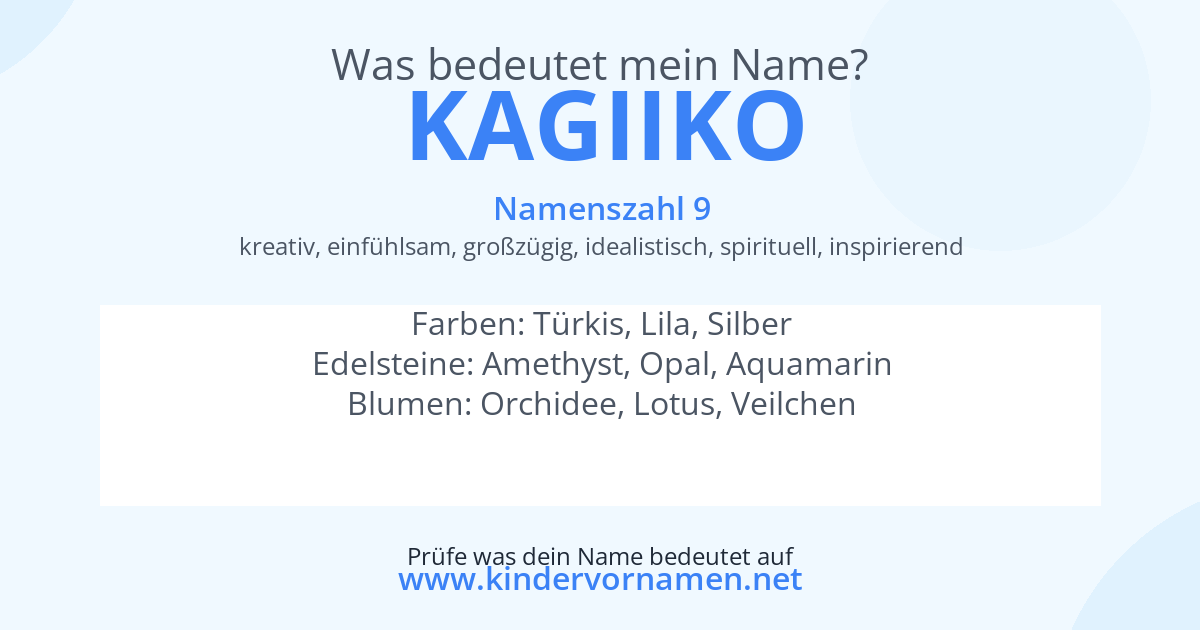 Was bedeutet der Name Kagiiko?