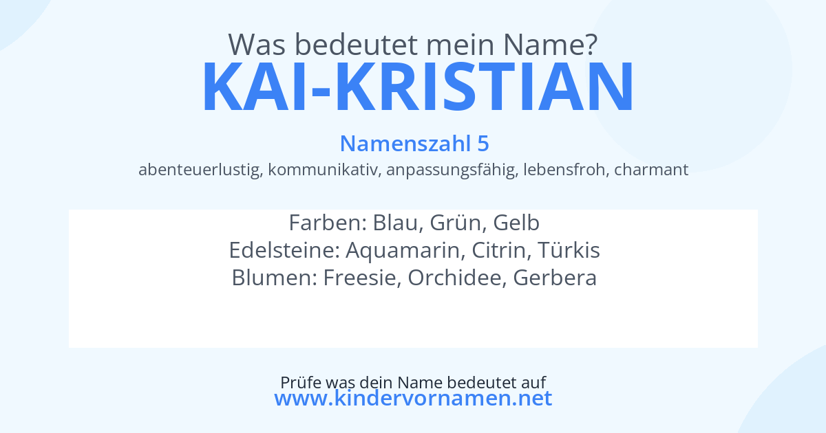 Was bedeutet der Name Kai-Kristian?