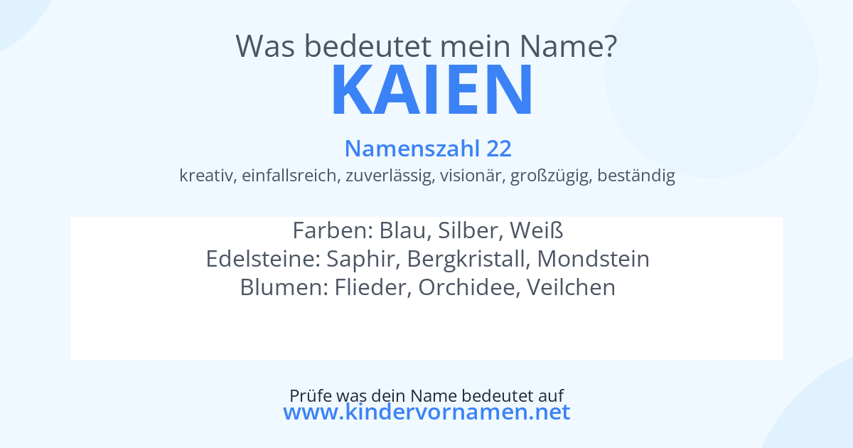 Was bedeutet der Name Kaien?